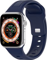 Siliconen bandje - geschikt voor Apple Watch series 1/2/3/4/5/6/7/8/9/SE/SE 2/Ultra/Ultra 2 met case size 42 mm / 44 mm / 45 mm / 49 mm - donkerblauw