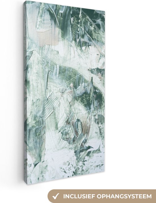 Canvas Schilderij Tuindecoratie - Verf - Abstract - 20x40 cm - Wanddecoratie