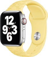 Mobigear Watch bandje geschikt voor Apple Watch Bandje Flexibel Siliconen Druksluiting | Mobigear Butterfly - 49/45/44/42 mm - Geel