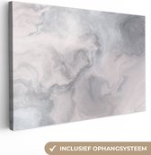 Canvas Schilderij Wolken - Abstract - Verf - 90x60 cm - Wanddecoratie