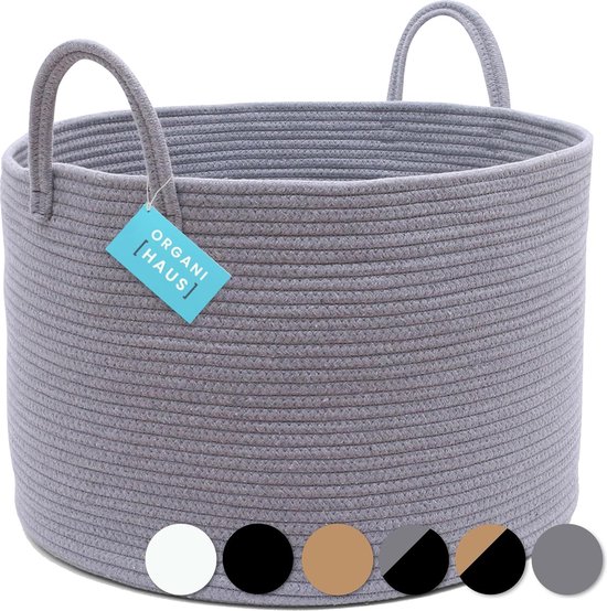 Opbergmand Katoen Touw Mand Wasmand Voor Kleding Dekens In De Woonkamer Opslag Van Speelgoed Kussen In De Kinderkamer D 40 H 33 Cm