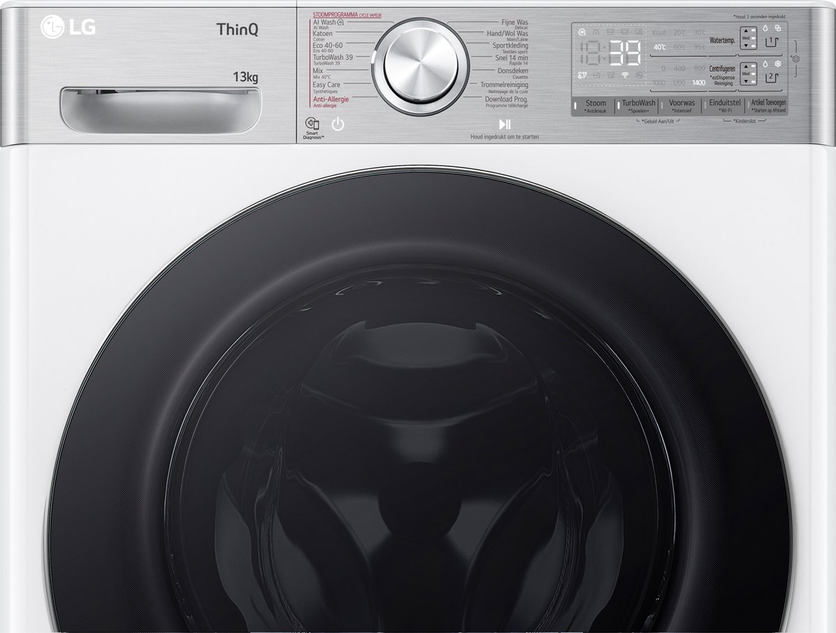 LG F4WR9513S2W wasmachine 13 kg met AI DD voor slimme stofverzorging - TurboWash 39 voor sneller wassen - EzDispense automatische dosering - hygiënisch wassen met stoom en ThinQ slimme bediening. Energieklasse A-10% — afbeelding 5