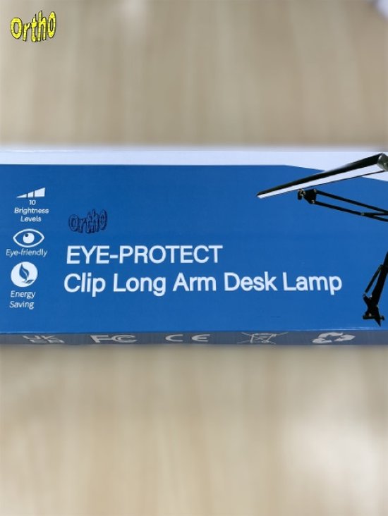Ortho® - Lampe de bureau avec pince - Lampe de lecture - Lampe de moniteur - Travail à domicile - Lampe de travail manuel - Lampe de loisirs - Lampe de broderie - Double source de lumière - Lumière LED - Rechargeable par USB - Dimmable - Zwart