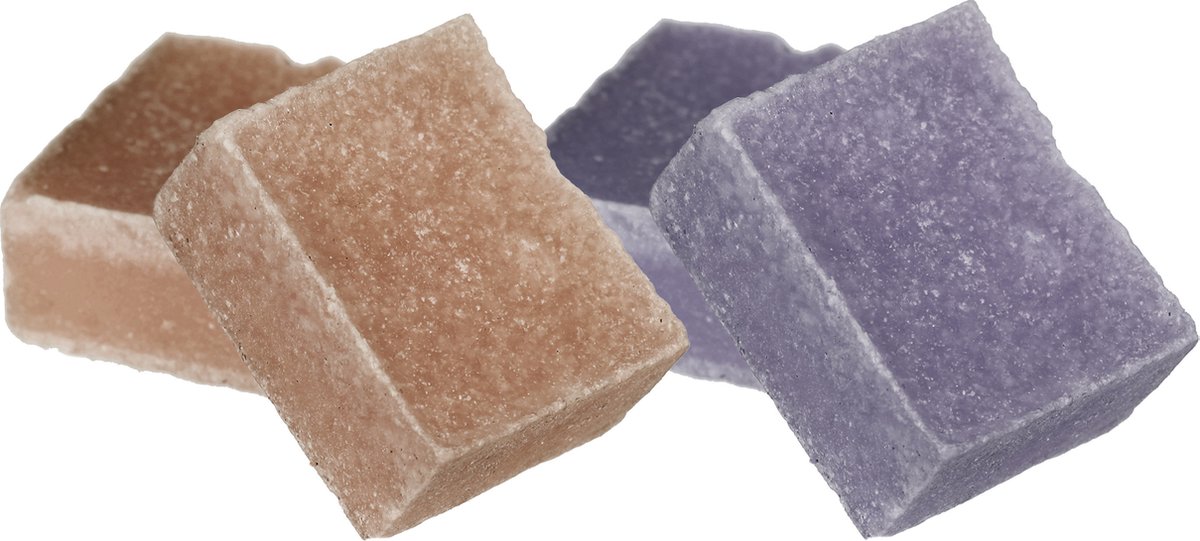 Ideas4seasons Amberblokjes/geurblokjes - lavendel en sandelhout - 6x stuks - huisparfum