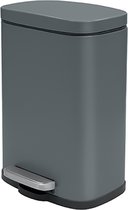 Bol.com Spirella Pedaalemmer Venice - donkergrijs - 5 liter - metaal - L21 x H30 cm - soft-close - toilet/badkamer aanbieding