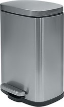 Spirella Pedaalemmer Venice - zilver - 5 liter - metaal - L21 x H30 cm - soft-close - toilet/badkamer