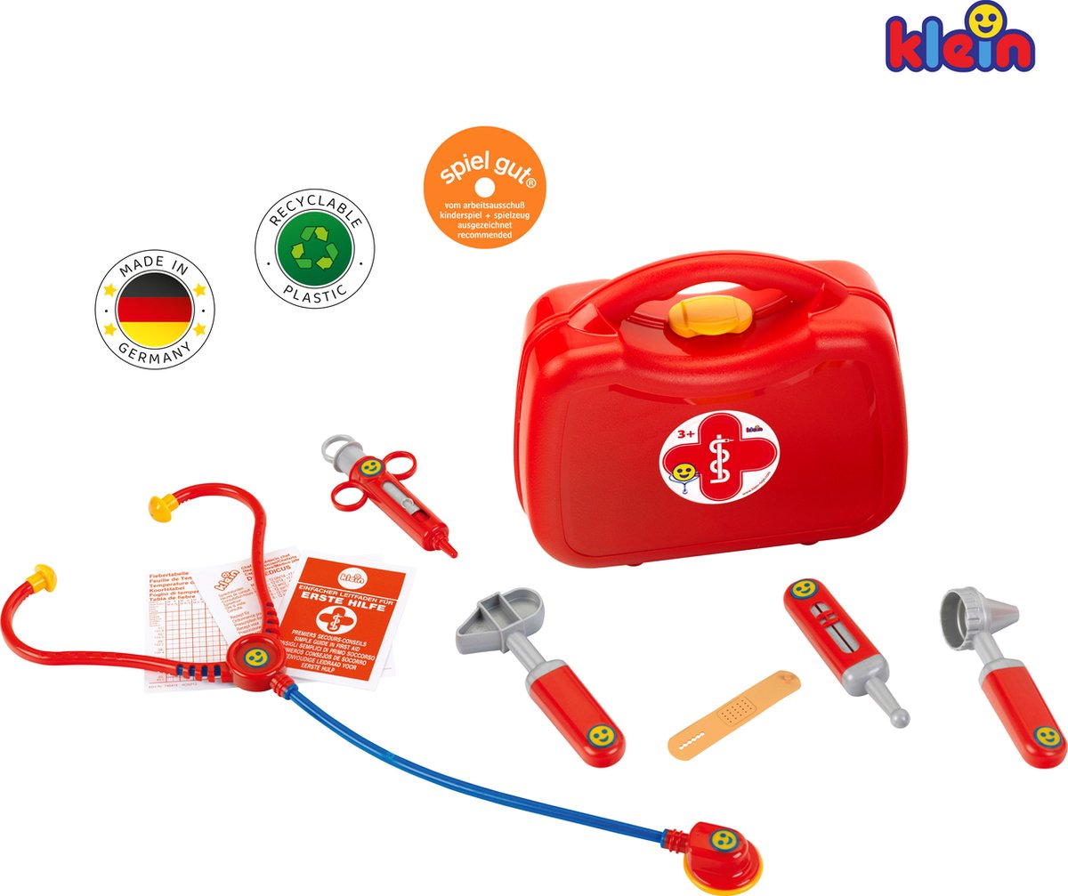 Klein Toys dokterskoffer - incl. speelgoedinstrumenten - 21,5x8,5x20 cm - rood — afbeelding 5
