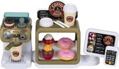 Klein Toys koffiebar - 45x23,5x13 cm - kleurrijke toonbank, aanraakscherm, koffiemachine en speelgoedcupcakes - incl. geluidseffecten - meerkleurig