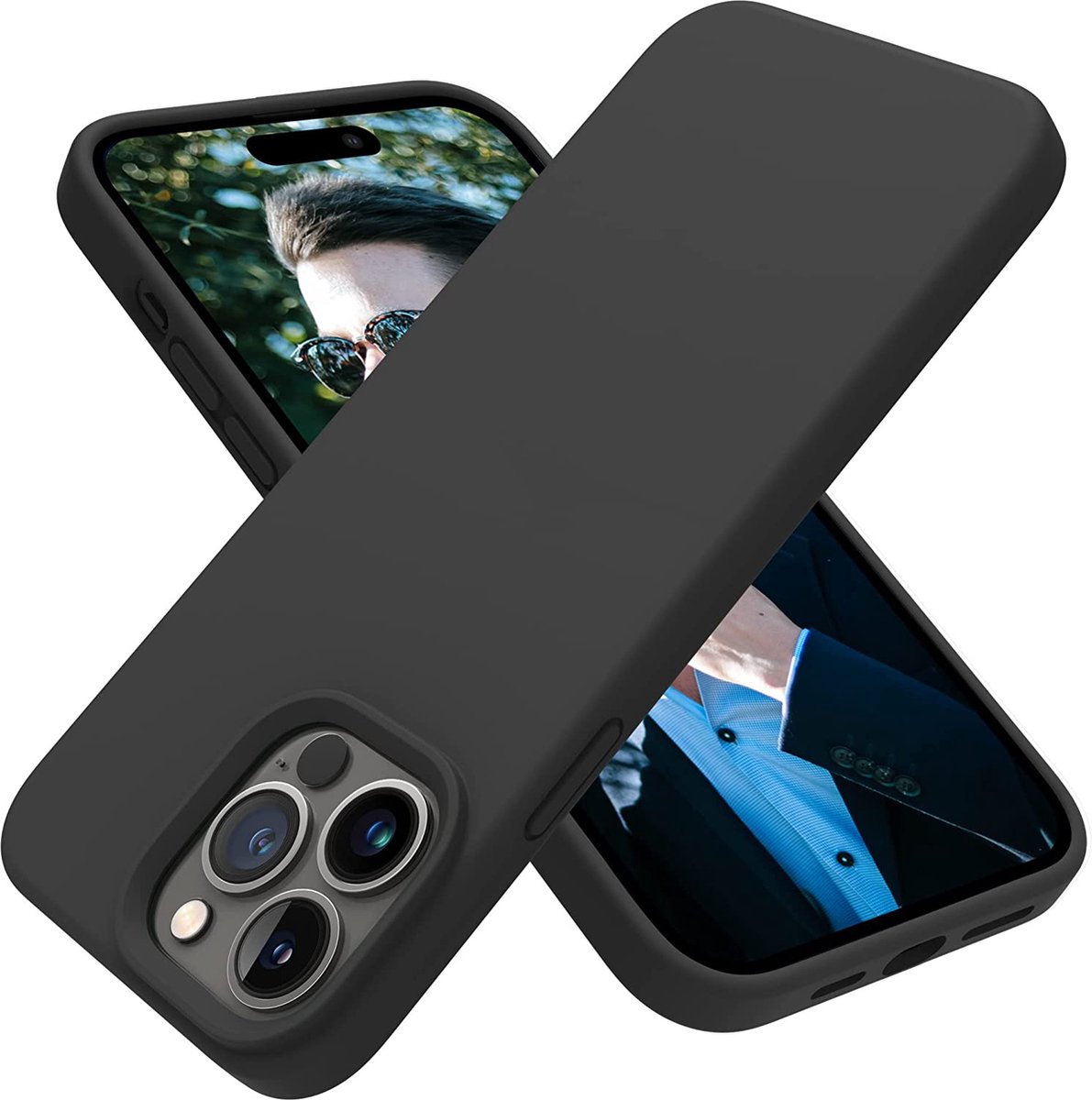 MNCdigi - Slim-fit siliconen hoesje - Zwart - Geschikt voor Apple iPhone 14 Pro Max