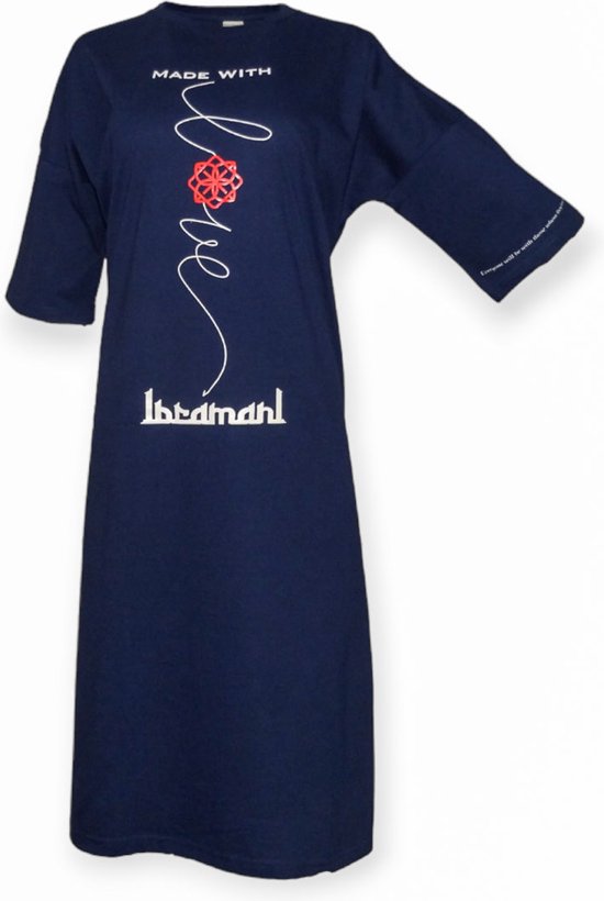 Ibramani Made With Love T-Shirt Navy Blue - Dames T-shirt - Zomer T-Shirt - Oversized T-Shirt - Premium Katoen - Dames Kleding