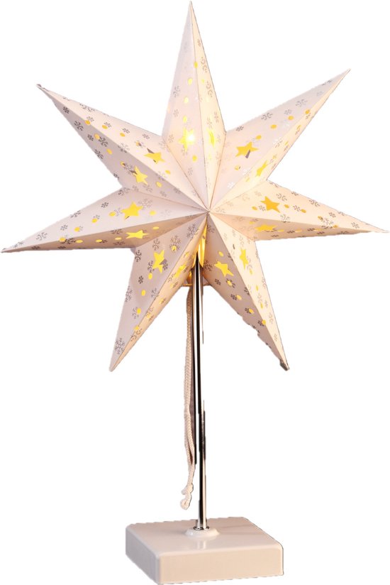 Étoile de Noël lumineuse HI - sur pied - blanc - 35 cm - alimentée par  batterie -... | bol
