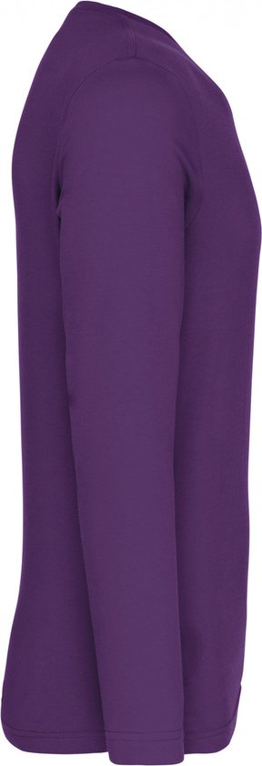 Herenshirt met lange mouwen en V-hals Purple - 3XL