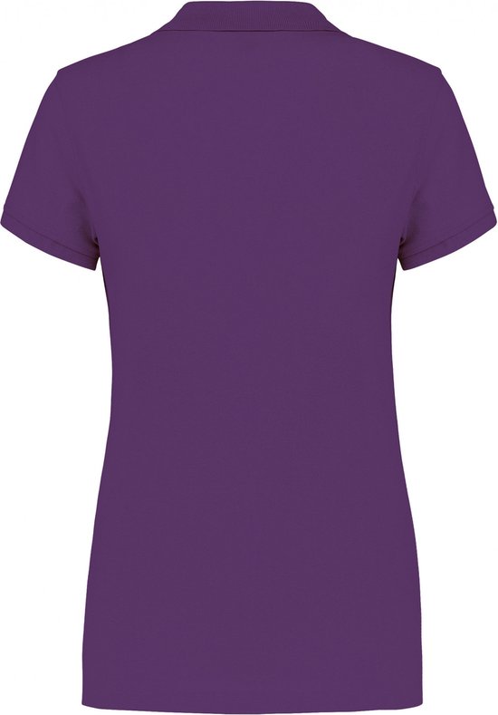 Polo Dames XS Kariban Kraag met knopen Korte mouw Purple 100% Katoen