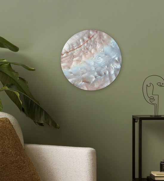 Cercle mural - Cercle mural intérieur - Coquillages - Abstrait - Nature - 30x30 cm - Décoration murale - Peintures ronds - Décoration chambre adulte