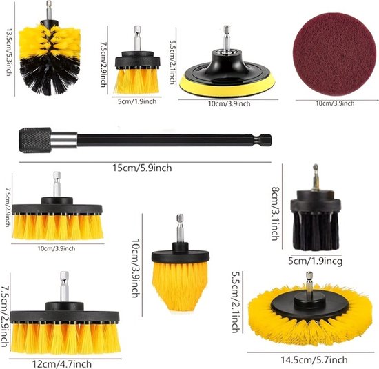 Livano Jeu de brosses pour perceuse – Jeu de brosses pour perceuse – Brosse pour perceuse – Brosse de nettoyage pour perceuse – 22 pièces