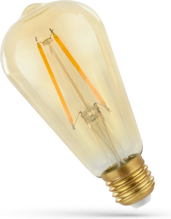 Spectrum - LED Filament lamp E27 - ST58 - 5W vervangt 50W - 2500K extra warm wit licht