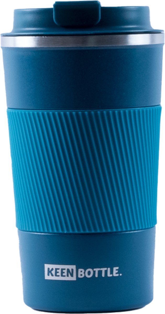 Keenbottle - Koffiebeker - 510ml - Herbruikbaar en Dubbelwandig - Donker Blauw
