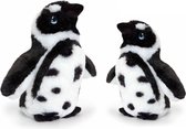Keel Toys pluche Humboldt pinguin knuffeldieren - wit/zwart - staand - 18 en 25 cm