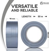 duct tape universeel duct tape zilver - 48 mm x 50 m - extra sterke duct tape voor universeel gebruik (2 Rolle - 800 Gramm)