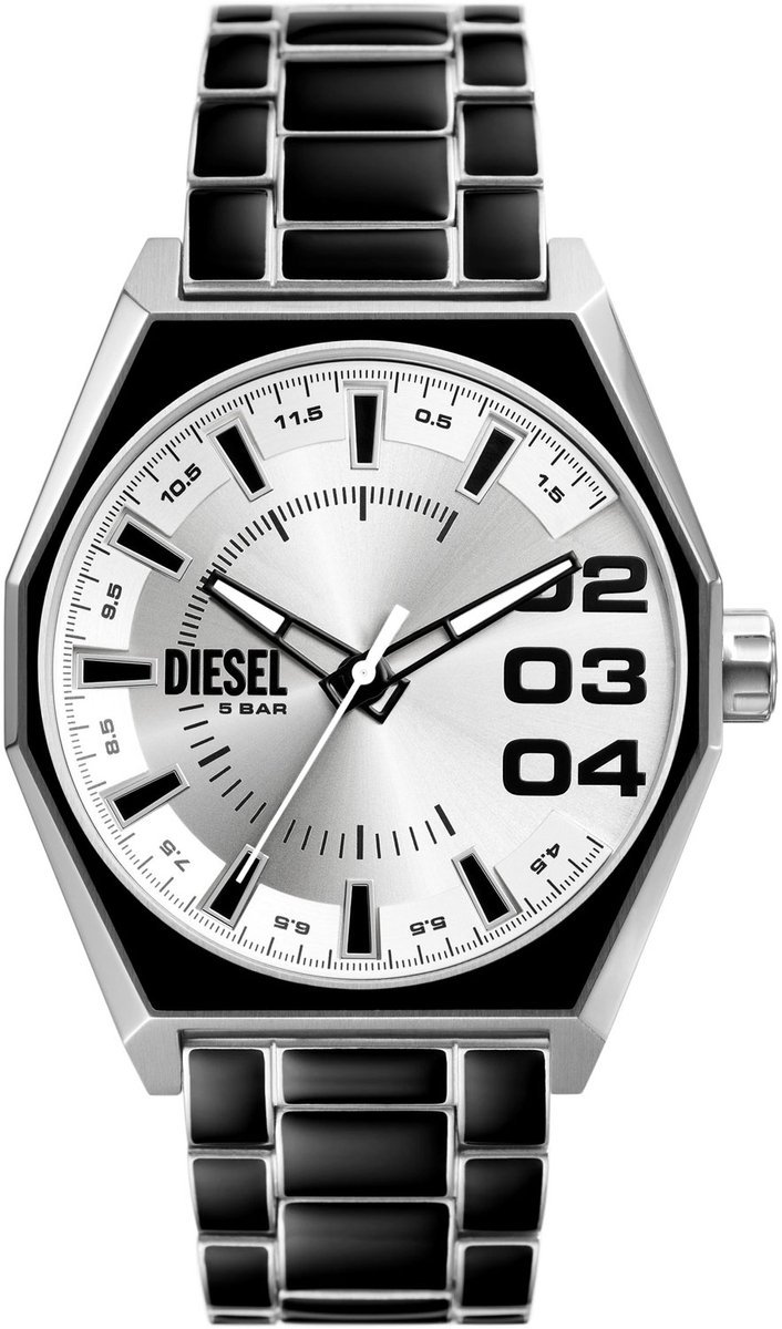 Diesel Scraper DZ2195 Horloge - Staal - Zwart - Ø 43 mm