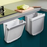 Dustbin Keuken Opvouwbaar voor Keukenkastdeur voor Keuken, Kantoor, Badkamer, Auto, Slechts één (Wit)
