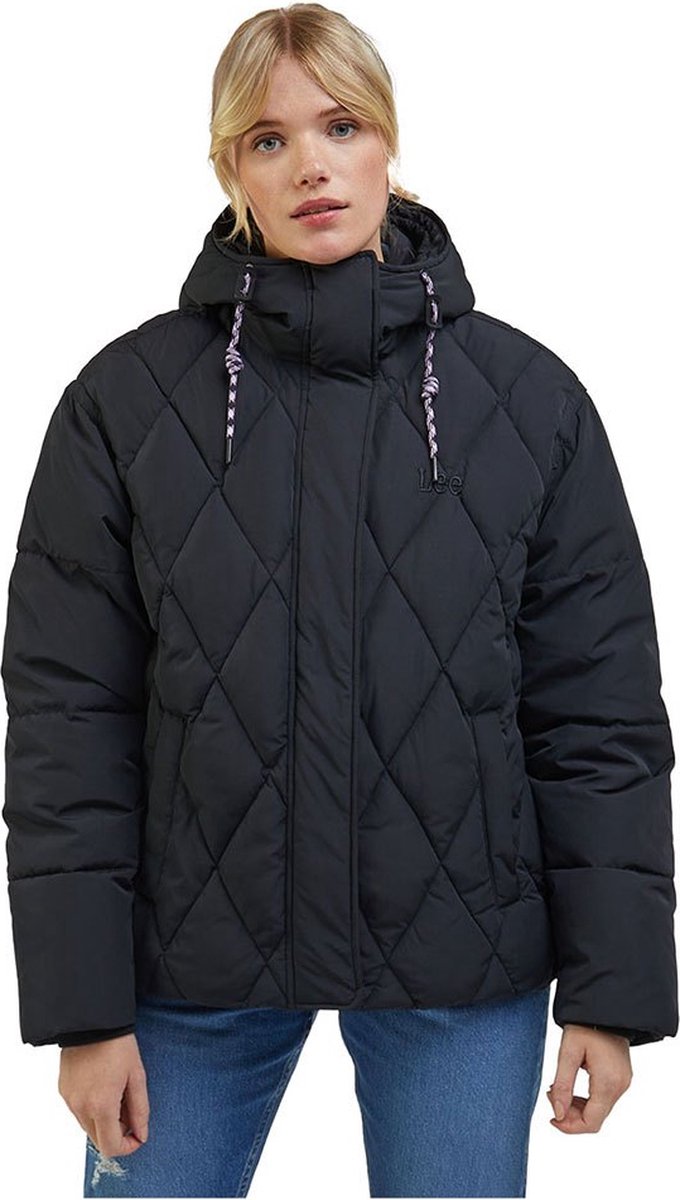 Lee Short Puffer Puffer Jas XS Vrouw Zwart