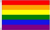 *** 3x Stuks LGBT-Vlag: 60x90cm~Regenboog- Gay Pride - van Heble® ***