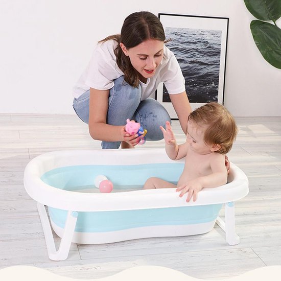Baby bad Met Net Opvouwbaar - Inklapbaar Babybadje - Anti Slip - Blauw van A3 Baby & Kids — afbeelding 4