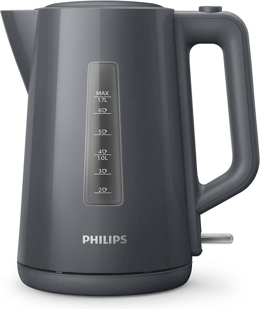bouilloire électrique de 1,7L 2200W transparent gris noir Philips