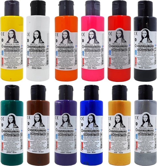 SüdorTextielverf Set van 12 levendige kleuren