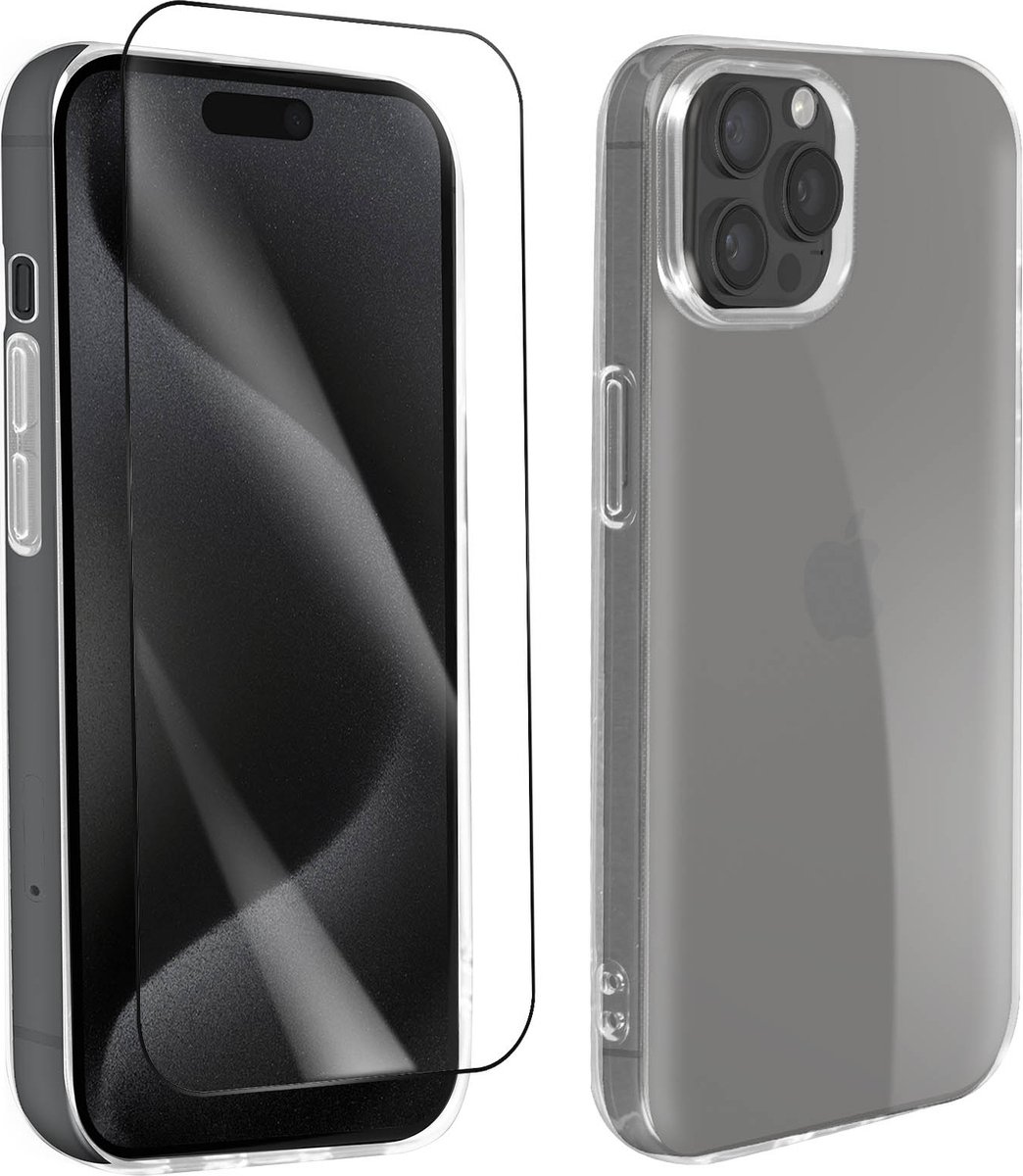 Bigben Connected - Telefoonhoesje + 2,5D Screenprotector - geschikt voor iPhone 15 Pro Max - Transparant