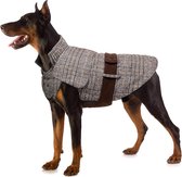 Winter Hondenjas, Warme Hondenjas voor Medium en Grote Honden, Winddichte Honden Winterjas met Verstelbare Achterband en Riemopening, (L)