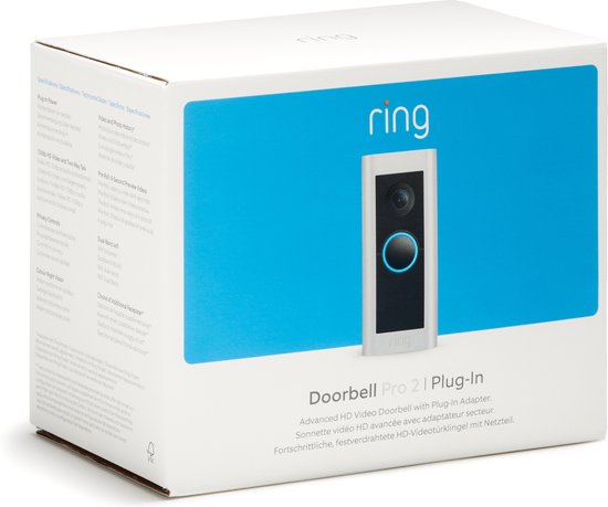 Ring Video Deurbel Pro 2 Plug-In - Slimme deurbel - 1536p HD-video - 3D-bewegingsdetectie - Ring