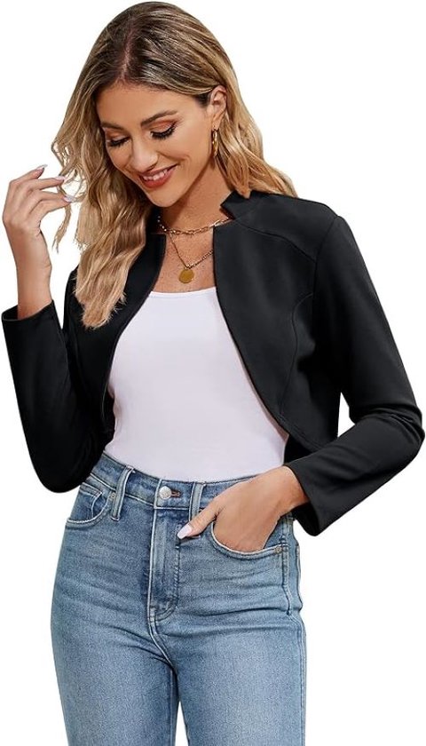 Allegra K Dames Bolero Lange Mouwen - Elegante Crop Gebreid Jasje