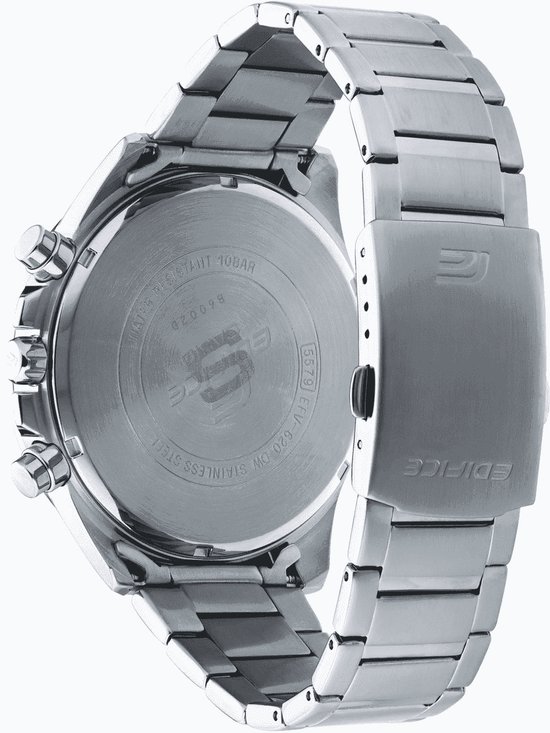 Zilverkleurig horloge met metalen band, van opzij gefotografeerd.