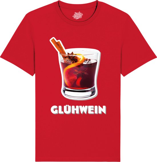Gluwein - Foute kersttrui kerstcadeau - Dames / Heren / Unisex Kleding - Grappige Kerst en Oud en Nieuw Drank Outfit - T-Shirt - Unisex - Rood - Maat 4XL