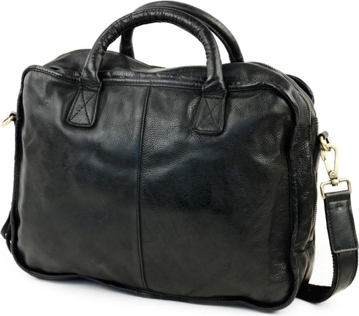 ECOSUSI Vintage schoudertas voor dames, aktetas, laptoptas, 14 inch, 1