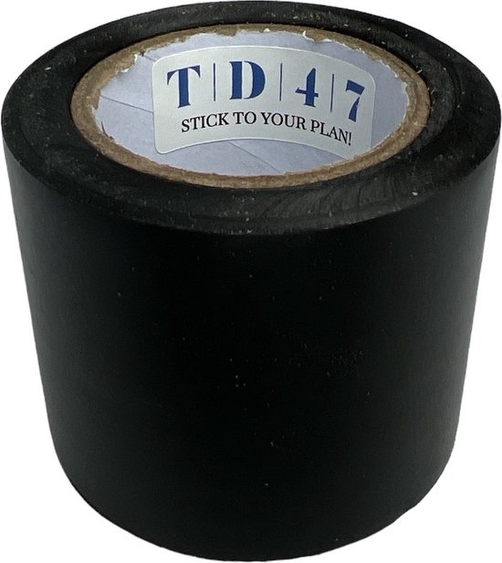TD47 Ruban isolant PVC professionnel 50mm x 10m Noir 