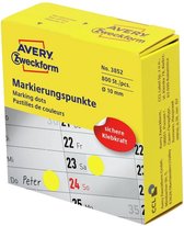 Avery-Zweckform 3852 Etiketten Voor Markeringspunten Diameter 10 Mm Geel 800 Stuks Permanent Papier