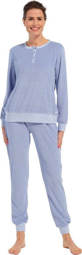 Pastunette dames pyjama Badstof - Jaimy - 48 - Blauw.