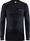 Zwarte longsleeve met fijne ribbelstructuur en Craft logo op de borst.