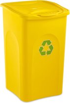"Geel" Afvalcontainer met 50 liter inhoud, Afneembaar deksel, Zijdelingse handgrepen met veiligheidssluiting, Made in Italy