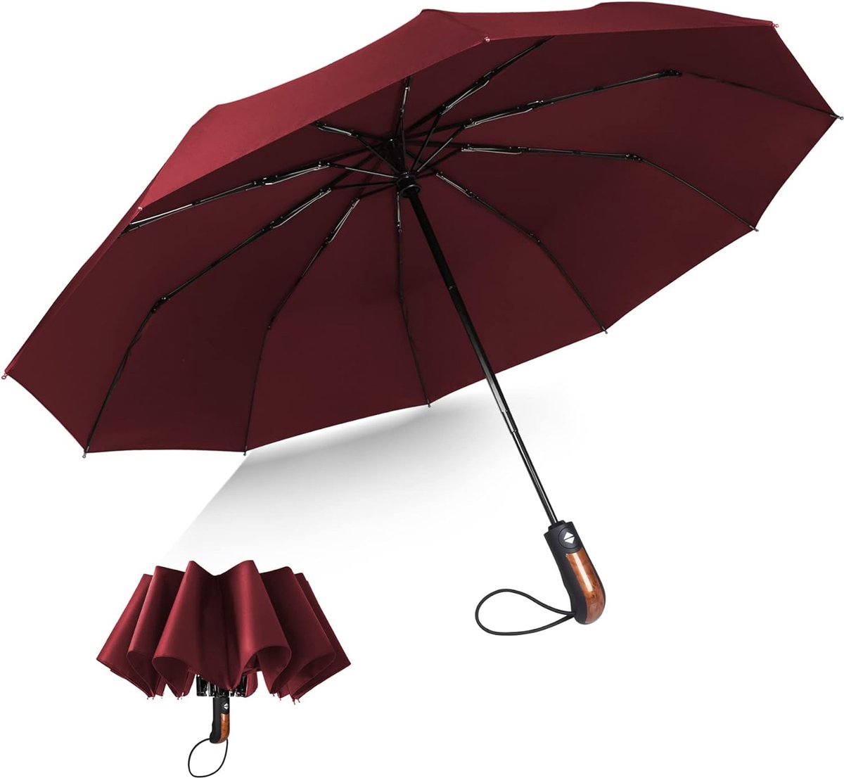 Paraplu Winddichte, Opvouwbare Paraplu Storm Automatische Parasol UV-bescherming Paraplu Waterbestendige Teflon Zakelijke Paraplu Windbestendige zon Regen Draagbaar Reisparaplu - Rood — cadeau in Mode & Accessoires - foto 3
