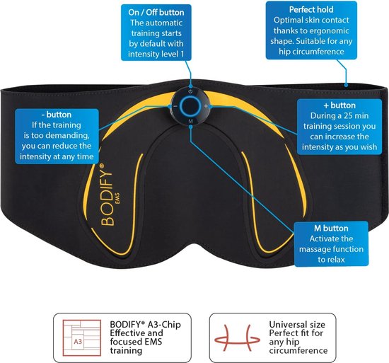 EMS trainer Pro voor gerichte stimulatie van de bilspieren - Spieropbouw - heuptrainer EMS trainer Pro voor gerichte stimulatie van de bilspieren - Spieropbouw - heuptrainer