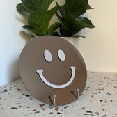 Zilveren Smiley Spiegel - 20cm - Rond
