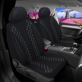 Autostoelhoezen voor Chevrolet Trax 2013 in pasvorm, set van 2 stuks Bestuurder 1 + 1 passagierszijde N - Serie - N708 - Zwart/witte naad