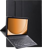 Hoes Geschikt voor Samsung Galaxy Tab A9 Plus Hoes Toetsenbord Hoes Case Book Cover Hoesje - Hoesje Geschikt voor Samsung Tab A9 Plus Keyboard Hoes - Zwart