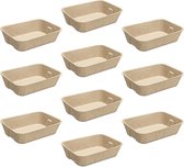 Bac à litière jetable Navaris 10x - Set de 10 bacs à litière en carton - 100% papier - À utiliser en vrac ou dans le bac à litière - 40,5 x 30 cm