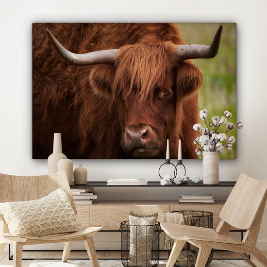 Tableau sur toile Scottish Highlander - Oranje - Animaux - 140x90 cm - Décoration murale