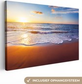 OneMillionCanvasses - Canvas - Schilderij - Strand - Zee - Zon - Horizon - Schilderijen op canvas - Foto op canvas - 120x80 cm - Woonkamer